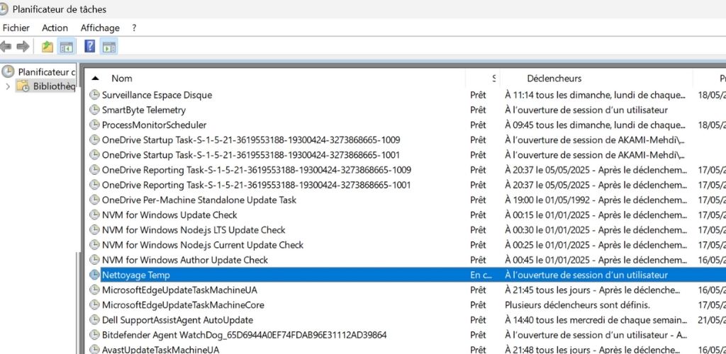 Planificateur de tâches Windows